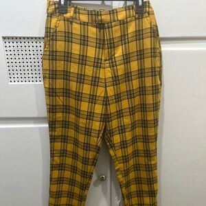 Hot Topic Plaid Yellow Pants